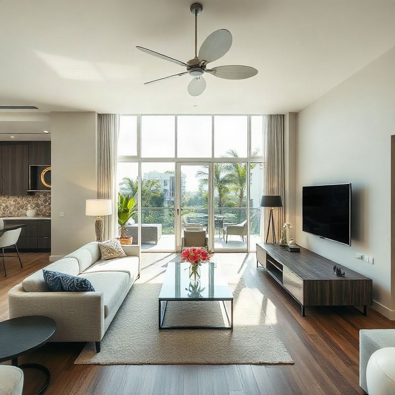 Sala de estar de apartamento de luxo em Recife com iluminação natural
